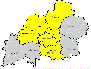 Tarifzone Pflichtfahrgebiet fr Taxis im Landkreis Dachau